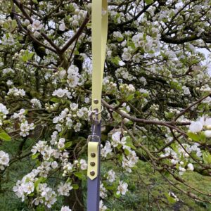 Looplijn pastel geel/grijs