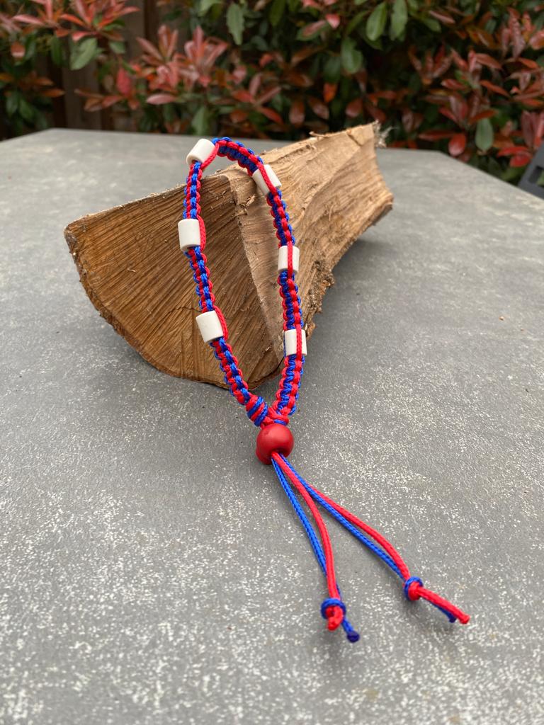 Tekenband rood/blauw